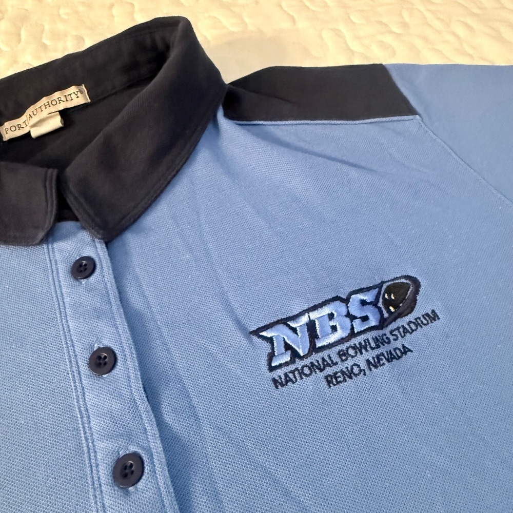 Port Authority Womens 2XL Polo Shirt Blue National Bowling Stadium Reno Nevada